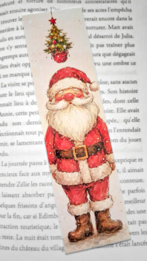 Marque-page N°18 Père-Noël mini sapin Noël magie hivernale