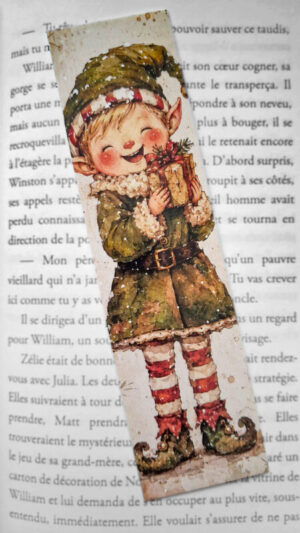 Marque-page N°23 lutin Noël magie hivernale