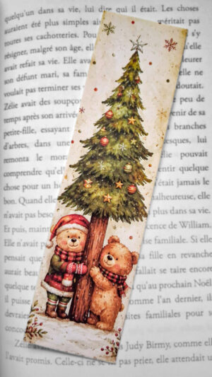 Marque-page 22 oursons Noël magie hivernale