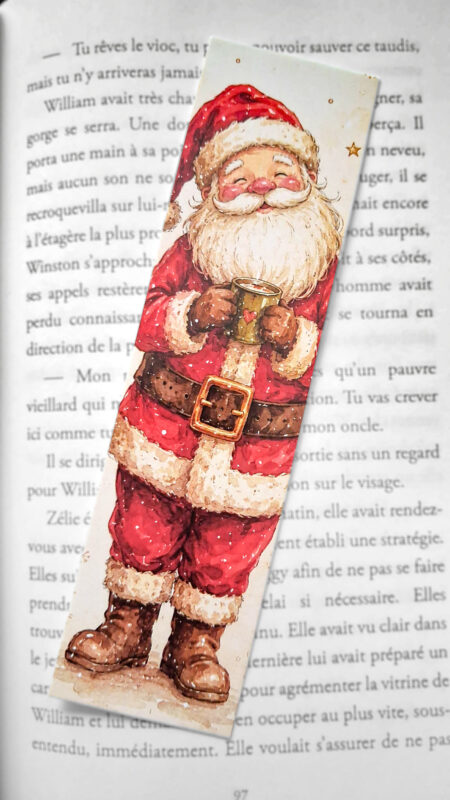 Marque-page N°20 Père-Noël tasse Noël magie hivernale
