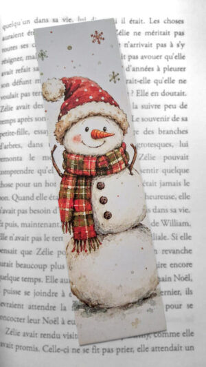 Marque-page N°16 bonhomme de neige Noël magie hivernale