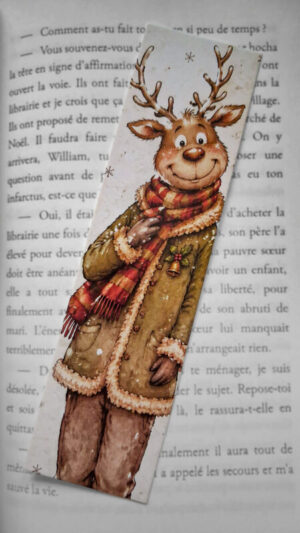 Marque-page N°13 Renne Noël magie hivernale