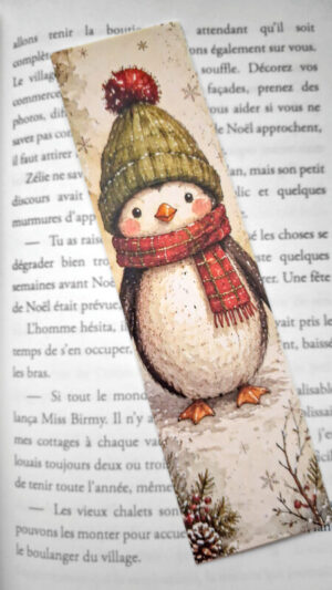 Marque-page pingouin Magie hivernale