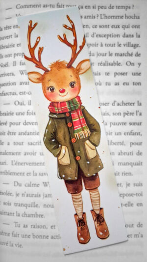 Marque-page N°25 petit renne Noël magie hivernale