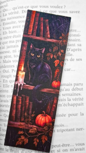 Marque page chat halloween