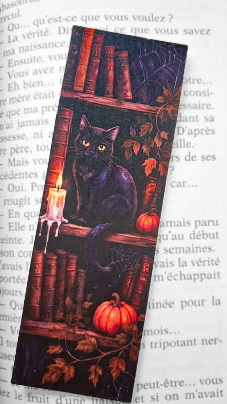 Marque page chat halloween